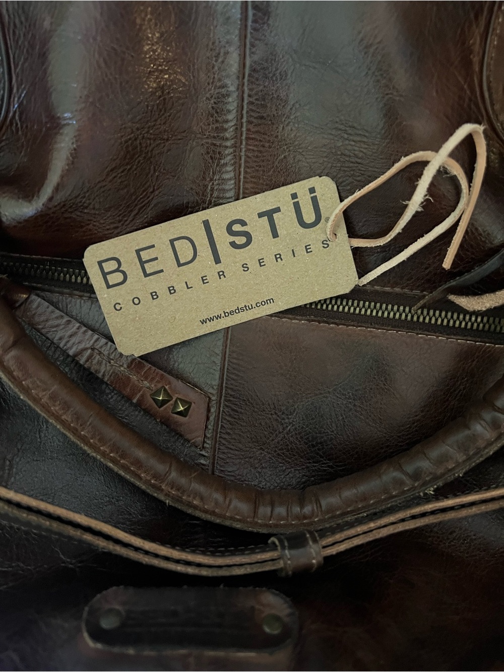 BED|STU Dark Brown Leather Tote Shoulder Bag - Picture 5 of 7